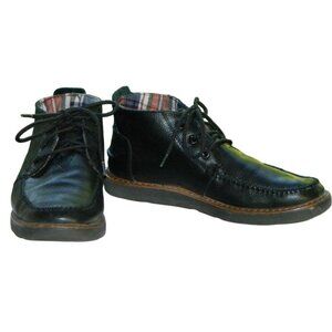 Leather Black Chukka Ankle TOMS Lace Up Casual  Boot Size 7M US